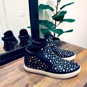 Black Studded High-Top Slip On Sneakers in Women’s Size 8